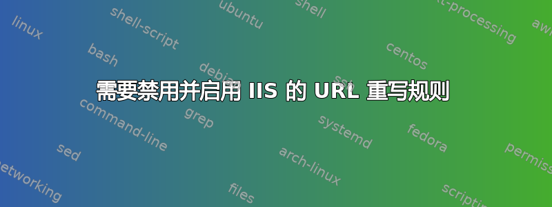 需要禁用并启用 IIS 的 URL 重写规则