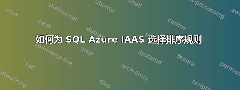 如何为 SQL Azure IAAS 选择排序规则