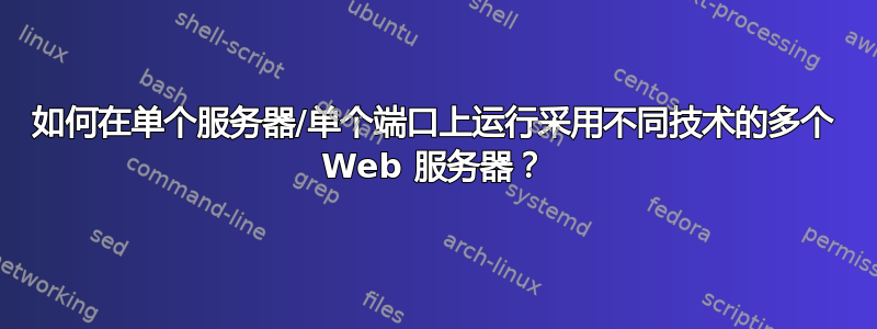 如何在单个服务器/单个端口上运行采用不同技术的多个 Web 服务器？