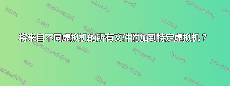 将来自不同虚拟机的所有文件附加到特定虚拟机？