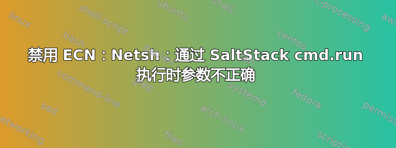 禁用 ECN：Netsh：通过 SaltStack cmd.run 执行时参数不正确