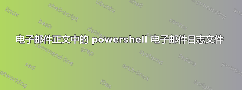 电子邮件正文中的 powershell 电子邮件日志文件