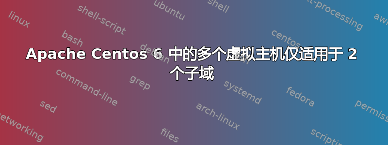 Apache Centos 6 中的多个虚拟主机仅适用于 2 个子域