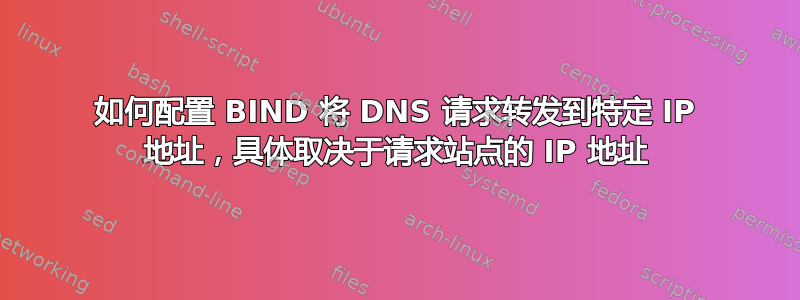 如何配置 BIND 将 DNS 请求转发到特定 IP 地址，具体取决于请求站点的 IP 地址