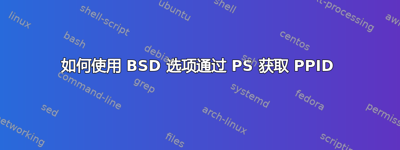 如何使用 BSD 选项通过 PS 获取 PPID