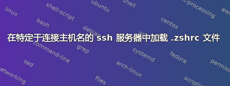 在特定于连接主机名的 ssh 服务器中加载 .zshrc 文件