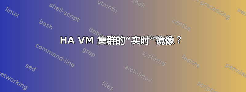 HA VM 集群的“实时”镜像？