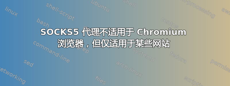 SOCKS5 代理不适用于 Chromium 浏览器，但仅适用于某些网站