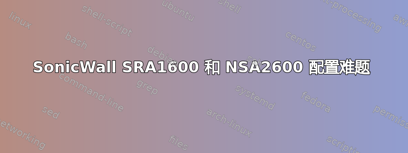 SonicWall SRA1600 和 NSA2600 配置难题