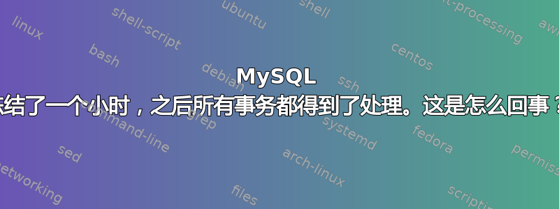 MySQL 冻结了一个小时，之后所有事务都得到了处理。这是怎么回事？