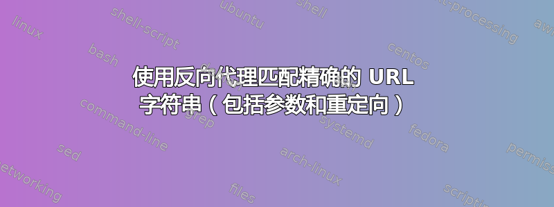 使用反向代理匹配精确的 URL 字符串（包括参数和重定向）