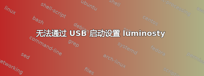 无法通过 USB 启动设置 luminosty