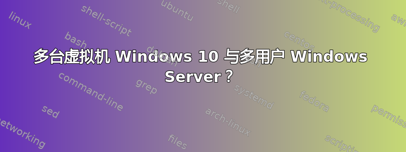 多台虚拟机 Windows 10 与多用户 Windows Server？