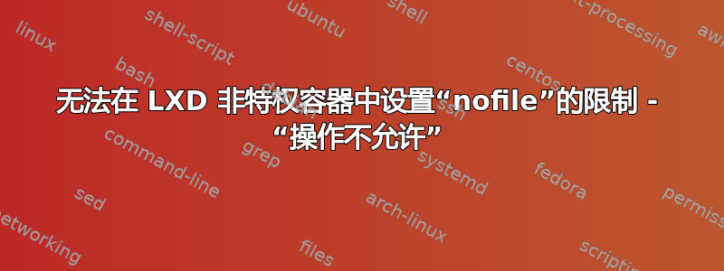 无法在 LXD 非特权容器中设置“nofile”的限制 - “操作不允许”