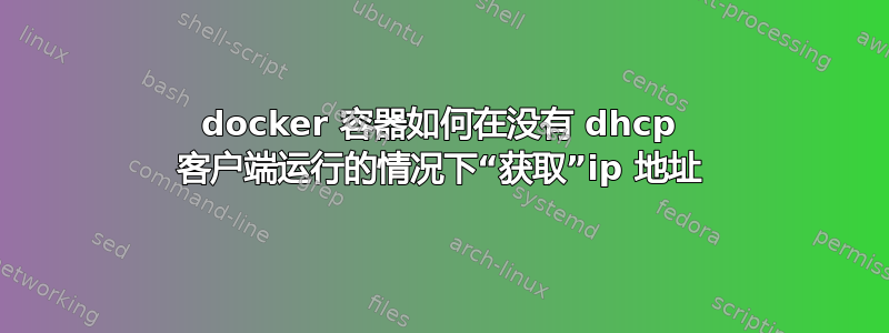 docker 容器如何在没有 dhcp 客户端运行的情况下“获取”ip 地址