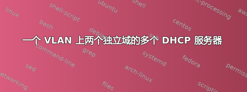 一个 VLAN 上两个独立域的多个 DHCP 服务器