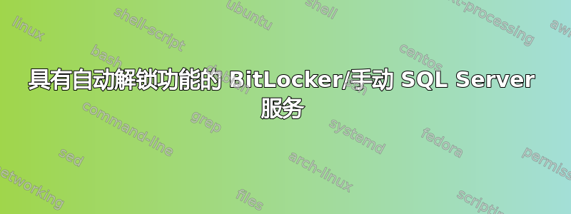 具有自动解锁功能的 BitLocker/手动 SQL Server 服务