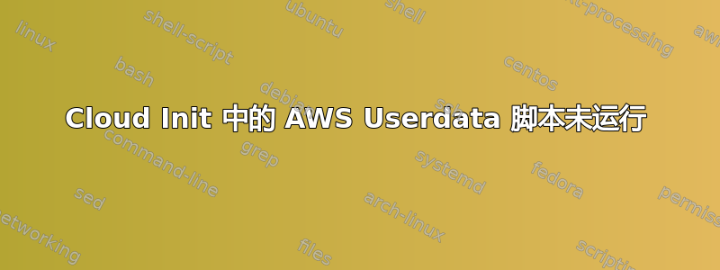 Cloud Init 中的 AWS Userdata 脚本未运行