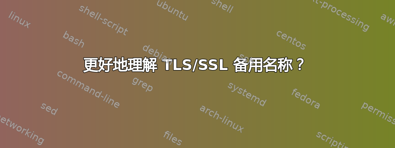 更好地理解 TLS/SSL 备用名称？