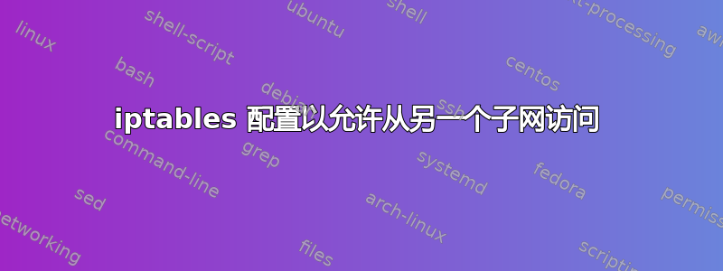 iptables 配置以允许从另一个子网访问