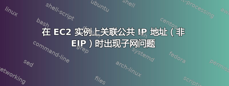 在 EC2 实例上关联公共 IP 地址（非 EIP）时出现子网问题