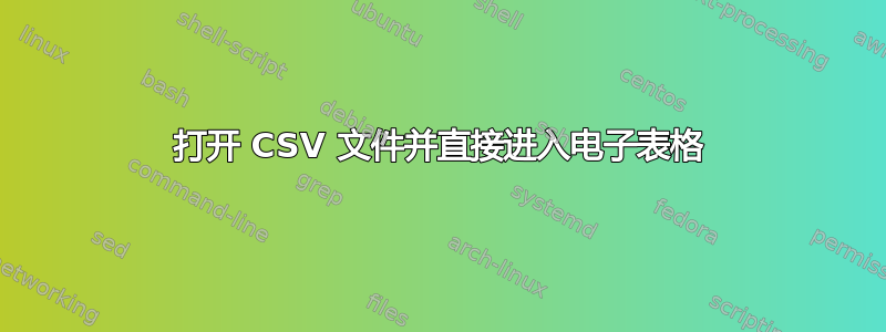 打开 CSV 文件并直接进入电子表格