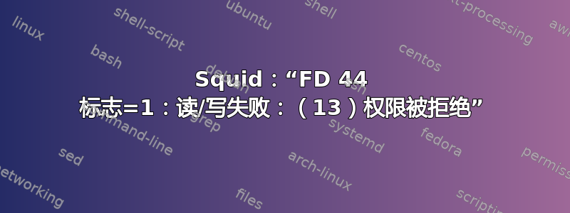 Squid：“FD 44 标志=1：读/写失败：（13）权限被拒绝”