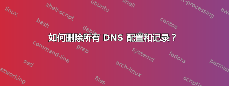 如何删除所有 DNS 配置和记录？