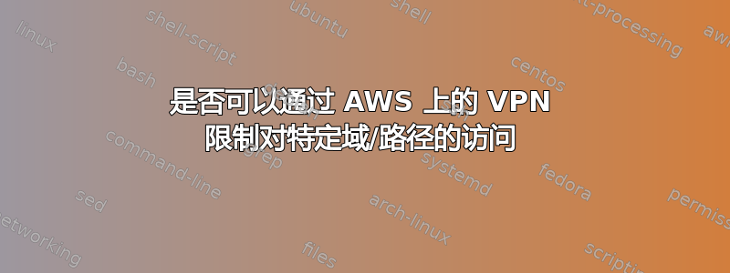 是否可以通过 AWS 上的 VPN 限制对特定域/路径的访问