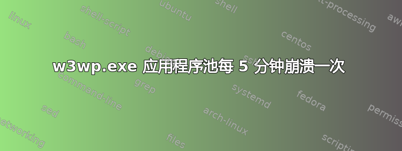 w3wp.exe 应用程序池每 5 分钟崩溃一次