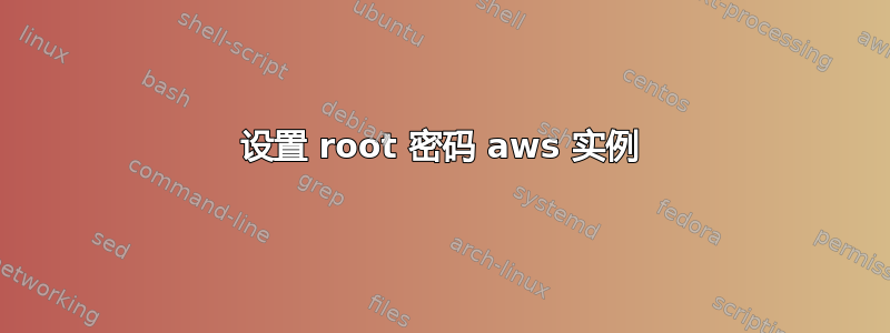 设置 root 密码 aws 实例