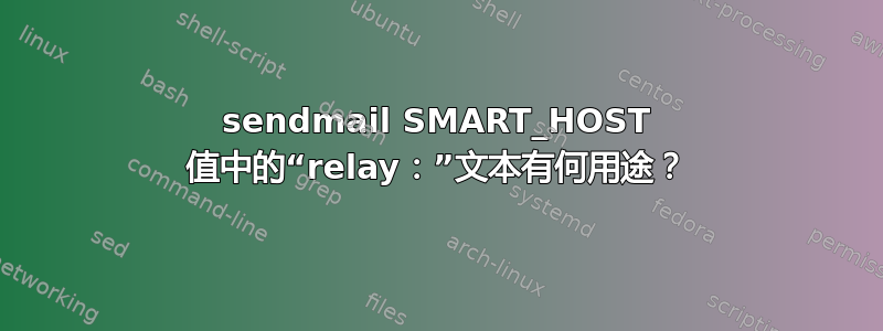 sendmail SMART_HOST 值中的“relay：”文本有何用途？