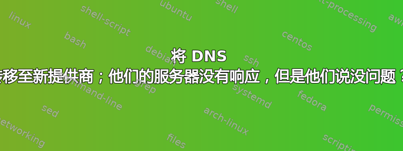 将 DNS 转移至新提供商；他们的服务器没有响应，但是他们说没问题？