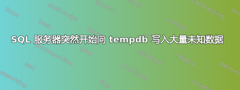 SQL 服务器突然开始向 tempdb 写入大量未知数据 