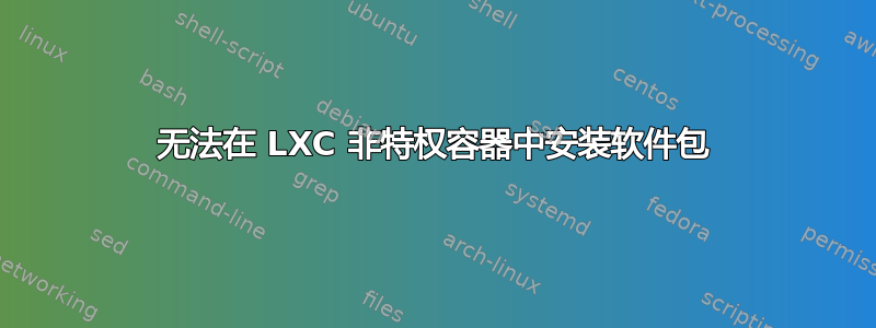 无法在 LXC 非特权容器中安装软件包