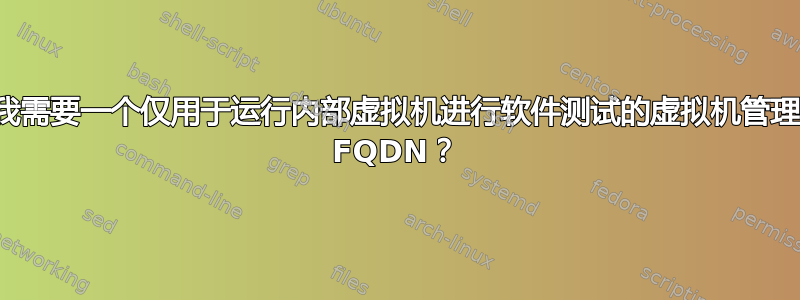 为什么我需要一个仅用于运行内部虚拟机进行软件测试的虚拟机管理程序的 FQDN？