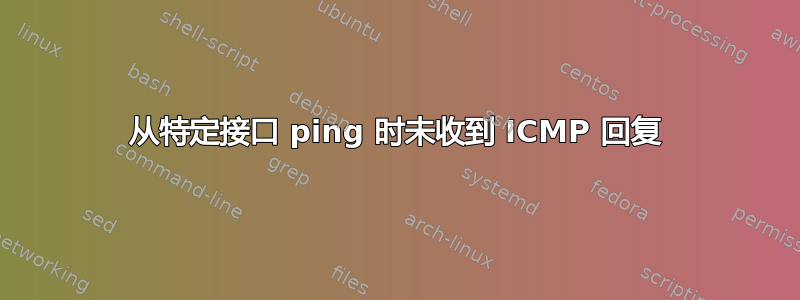 从特定接口 ping 时未收到 ICMP 回复