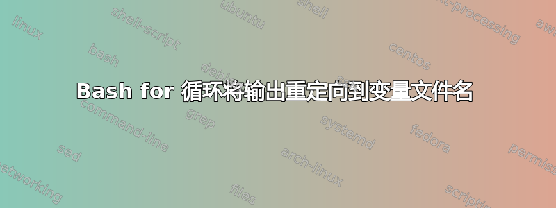 Bash for 循环将输出重定向到变量文件名