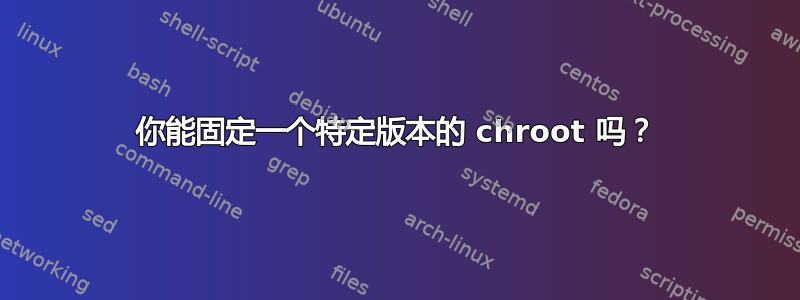 你能固定一个特定版本的 chroot 吗？