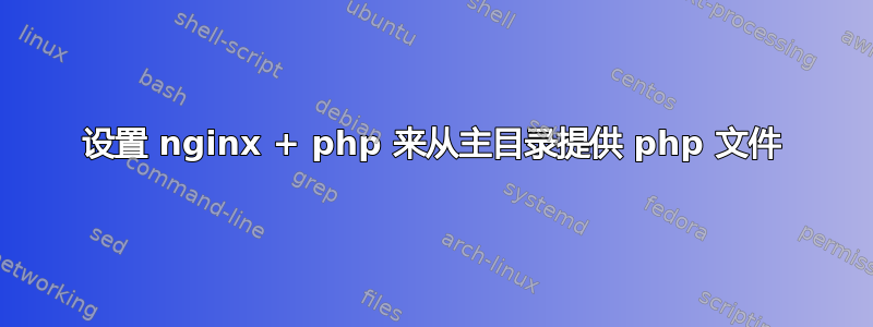 设置 nginx + php 来从主目录提供 php 文件