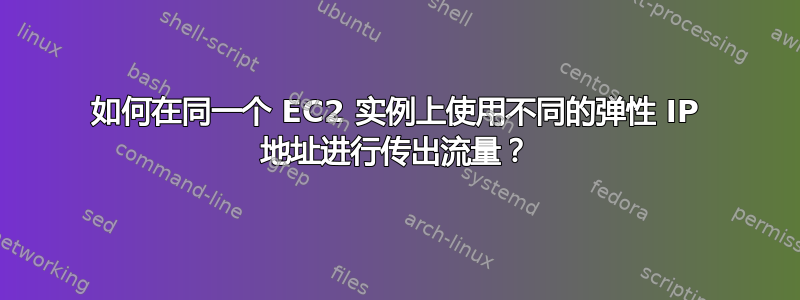 如何在同一个 EC2 实例上使用不同的弹性 IP 地址进行传出流量？