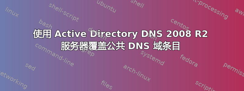 使用 Active Directory DNS 2008 R2 服务器覆盖公共 DNS 域条目