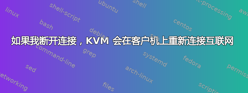 如果我断开连接，KVM 会在客户机上重新连接互联网