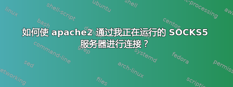 如何使 apache2 通过我正在运行的 SOCKS5 服务器进行连接？