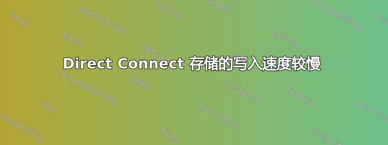 Direct Connect 存储的写入速度较慢