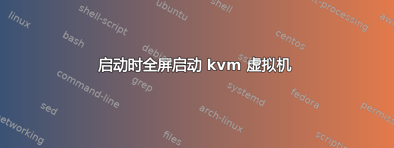 启动时全屏启动 kvm 虚拟机