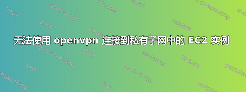 无法使用 openvpn 连接到私有子网中的 EC2 实例