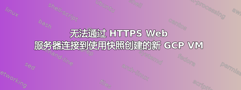 无法通过 HTTPS Web 服务器连接到使用快照创建的新 GCP VM