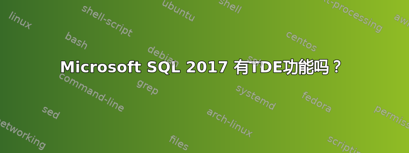 Microsoft SQL 2017 有TDE功能吗？