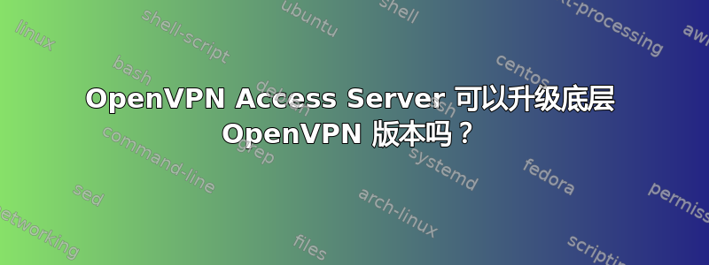 OpenVPN Access Server 可以升级底层 OpenVPN 版本吗？